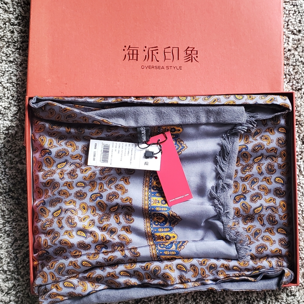 Overseas 100% Silk scarf NWT